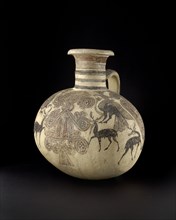 Bichrome IV barrel-shaped Cypro-Phoenician jug, Cypro-Archaic I Period, c750 - c600BC. Artist: Unknown.