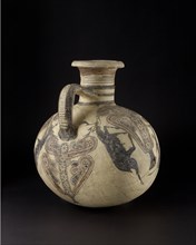 Bichrome IV barrel-shaped Cypro-Phoenician jug, Cypro-Archaic I Period , c750 -c600 BC. Artist: Unknown.