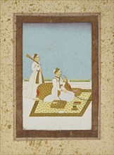 Figure on a terrace with a hookah, 18th-19th century. Artist: Unknown.