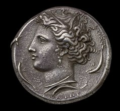 Ancient Greek silver coin, 404 BC-390 BC. Artist: Unknown.