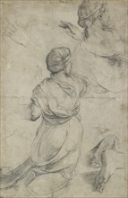 Studies for two kneeling Women, c1500-1520. Artist: Raphael.