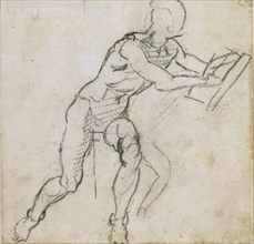 A Nude seated Man, c1490-1560. Artist: Michelangelo Buonarroti.