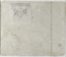 Studies of Architectural Details and a grotesque Mask, c1490-1560. Artist: Michelangelo Buonarroti.