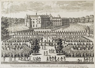 View of the Chateau de Chantilly from the Orangerie, mid 18th century. Artist: Francois-Antoine Aveline.