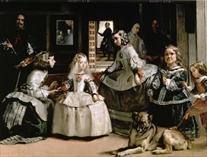 Las Meninas', family of Philip IV, detail of the painting, by Diego de Velazquez.