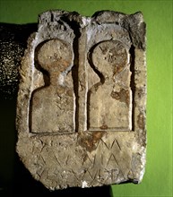 Stela carved in an ashlar made in limestone, from the Oppidum of Pamplona.