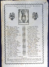 Couplets of glorious Saint Marcellus. Bishop and Confessor. Popular editions of prays devoted to ?
