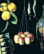 Game, fruits and vegetables, 1602, detail. Work by Juan Sánchez Cotán.