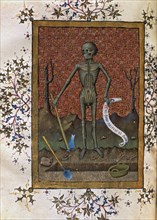 'Death', miniature in the Book of Hours of 1444, by Bernat Martorell.