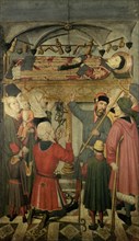 Table of the tomb of Saint Vincent and exorcism of a possessed', detail of the altarpiece of Sain?