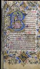 Book of Hours, manuscript c. 1444, detail of the writing of a page.