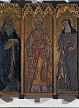 Altarpiece of Saint Nicholas, Saint Claire and Saint Anthony. Central table with the images of sa?