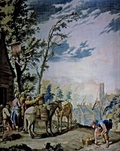 'The harvest' tapestry by David Teniers.