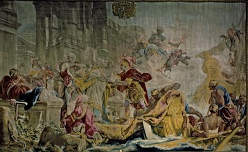 The Kidnap of Helen' tapestry from the Beauvais tapestry factory.