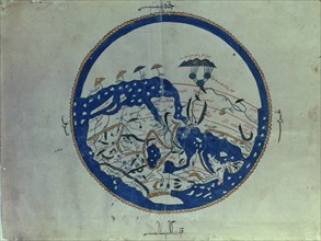 'General map of the known world', from the work 'Manuscript Pocock' (Recreation for people who w?