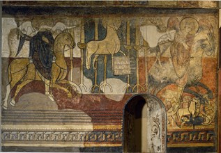 Scenes of the Apocalypse, murals in the side of the nave, Polinyà 1122. They come from the parish?