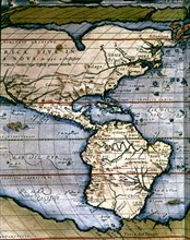 'Theatrum Orbis Terrarum' by Abraham Ortelius, Antwerp, 1574, map of the Americas.