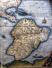 'Theatrum Orbis Terrarum' by Abraham Ortelius, Antwerp, 1574, map of South America, Central and ?
