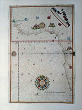 Atlas of Joan Martines, Messina, 1582. Portulan chart of the west coast of Africa, from the Gulf ?