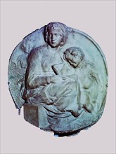 'Madonna with Child and St. Giovannino', 1504, by Michelangelo.