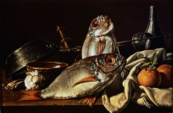 'Still Life with two sea breams', by Luis Melendez.
