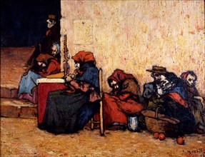 Poor waiting the soup', 1899, oil by Isidre Nonell.