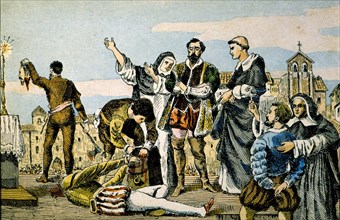 Execution in Villalar in 1521 of the three commoner leaders: Juan de Padilla, Juan Bravo and Fran?