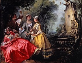 'Noon', painting of the series 'The four times of the day', 1741, by Nicolas Lancret.