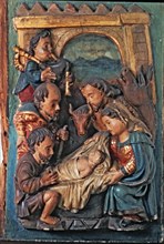Adoration of the Shepherds. Detail of the predella of an altarpiece.