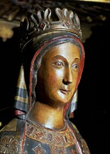 Detail of the Virgin of Help, from the parish of Santa Maria in Agramunt (Lleida), sculpture in p?