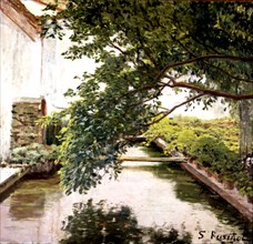 Patio of a masia (Catalan farm)', it corresponds to the stage in which the painter and writer set?