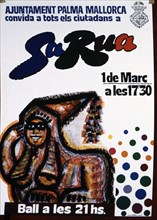Poster ad 'Sa Rua', Carnival festivities in Palma de Mallorca.
