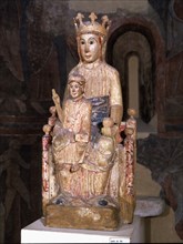 'Mother of God of Veciana', polychromed wood sculpture from Santa Maria de Veciana, virgin with ?