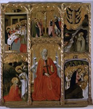 'Altarpiece of Santa Maria Magdalena', colored painting in tempera on wood, representing various?