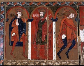 'Espinelves Front' (or the three kings), panel Painting, detail of the kings of the East in the ?