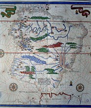 Atlas of Joan Martines, Messina, 1582. Portulan chart of South America, from Panama to Tierra del?