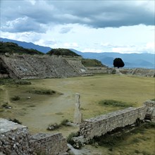 Partial view of the ruins of the ancient city of Monte Alban.