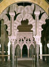 Mosque of Cordoba, arcade in the central section of the Mihrab.