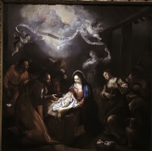 'Adoration of the Shepherds', oil Painting by Francisco Camilo.