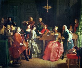 Musical Evening, oil on canvas by Miguel Angel Houasse.