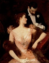 'Invitation to the Waltz', around 1894, oil by Francesc Miralles.