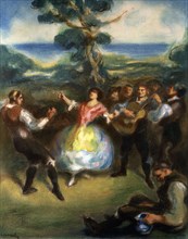 'The Jota' (Spanish dance), 1911 pastel drawing by Ricardo Canals.