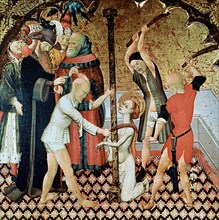 Flagellation of Saint Eulalia', board by Bernat Martorell.