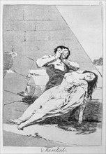 Los Caprichos, series of etchings by Francisco de Goya (1746-1828), plate 9: 'Tántalo' (Tantalus)?