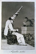 Los Caprichos, series of etchings by Francisco de Goya (1746-1828), plate 23: 'Aquellos polvos' (?