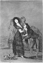 Los Caprichos, series of etchings by Francisco de Goya (1746-1828), plate 27: '¿Quién más rendido?