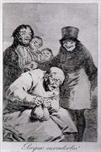 Los Caprichos, series of etchings by Francisco de Goya (1746-1828), plate 30: 'Por qué esconderlo?