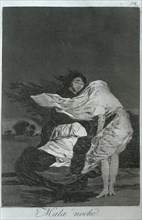 Los Caprichos, series of etchings by Francisco de Goya (1746-1828), plate 36: 'Mala noche' (A bad?