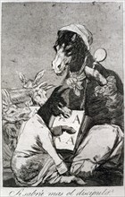 Los Caprichos, series of etchings by Francisco de Goya (1746-1828), plate 37: '¿Si sabra más el d?