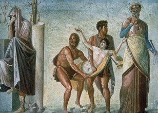 Sacrifice of Iphigenia, fresco from the house of the Tragic Poet in Pompeii.